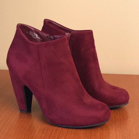 BAMBOO Shoes - Cute Wine Booties